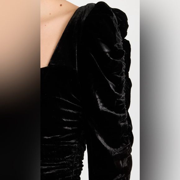 NWT Veronica Beard Toki Ruched Crushed Velvet Mini Black Dress Holiday Witchy - Picture 6 of 16